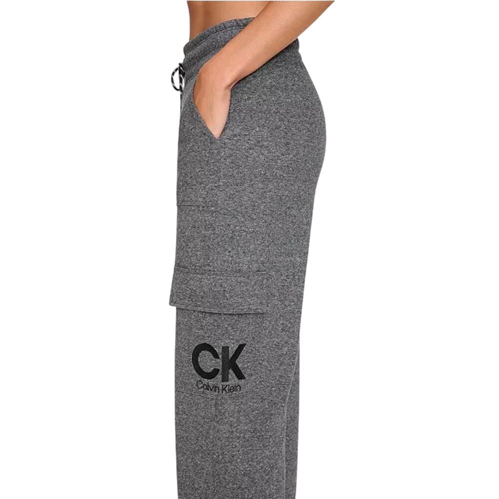 Calvin Klein Women's Active Embroidered-Logo Cargo Pants BLK HEATHER NWT SIZE S - Picture 4 of 10